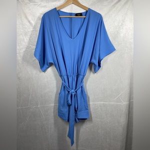 Vici Blue Jumpsuit with Tie Waist